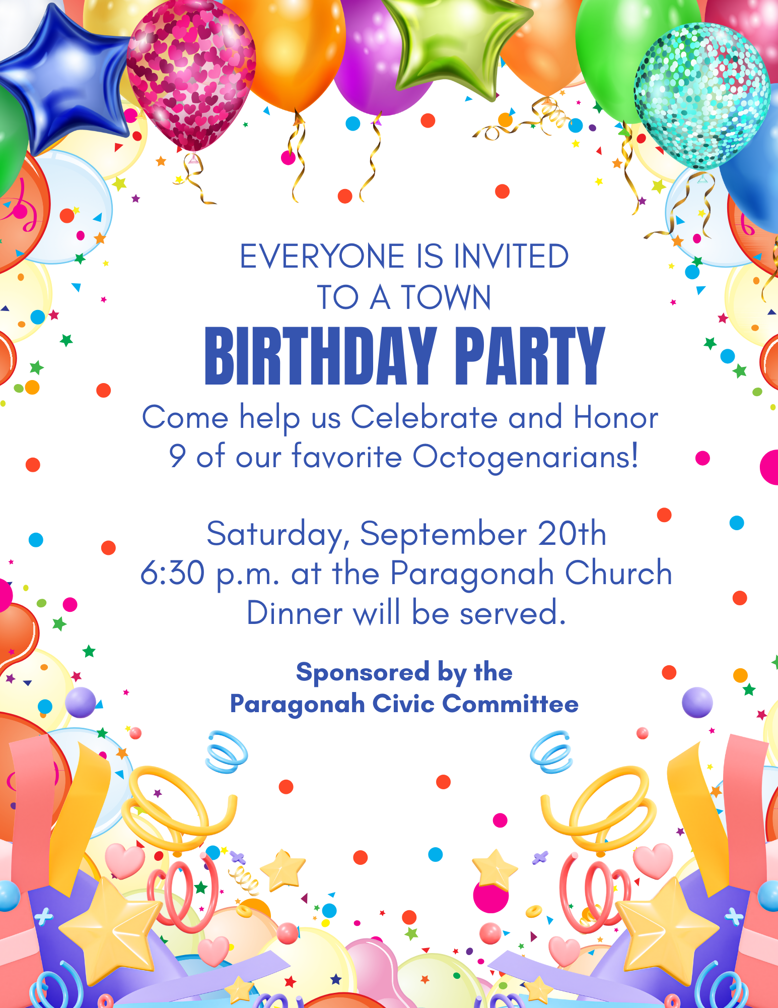 TOWN BIRTHDAY CELEBRATION 80 YEAR OLDS
